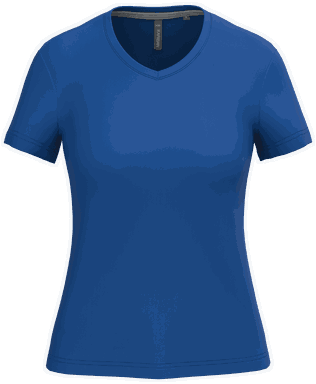 Klassisches Damen-T-Shirt mit V-Ausschnitt - Königsblau
