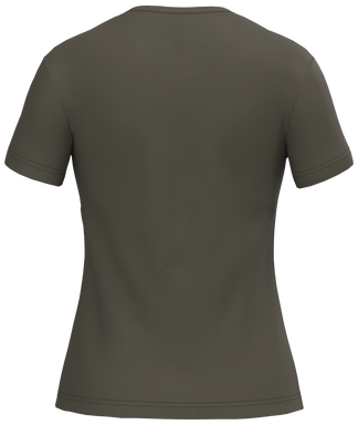 Klassisches Damen-T-Shirt mit V-Ausschnitt - Dunkles Khaki