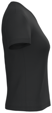Klassisches Damen-T-Shirt mit V-Ausschnitt - Schwarz