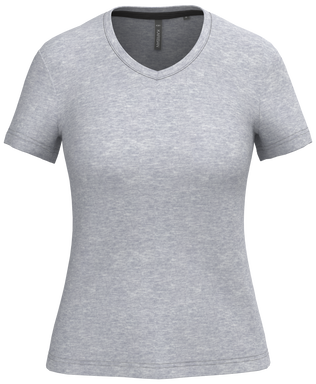 Klassisches Damen-T-Shirt mit V-Ausschnitt - Oxford Grau