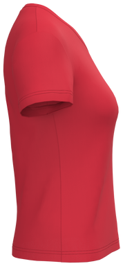 Klassisches Damen-T-Shirt mit V-Ausschnitt - Rot
