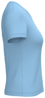 Klassisches Damen-T-Shirt mit V-Ausschnitt - Himmelblau