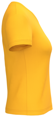 Klassisches Damen-T-Shirt mit V-Ausschnitt - Gelb