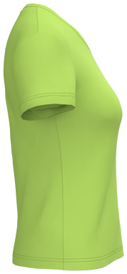 Klassisches Damen-T-Shirt mit V-Ausschnitt - Limettengrün