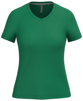 Klassisches Damen-T-Shirt mit V-Ausschnitt - Kellygrün