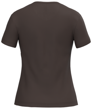 Klassisches Damen-T-Shirt mit V-Ausschnitt - Schokolade