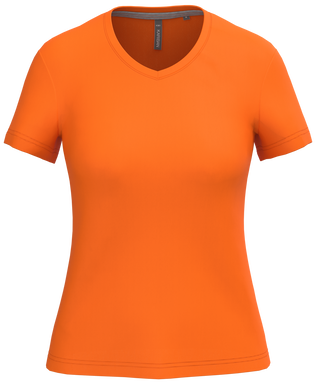 Klassisches Damen-T-Shirt mit V-Ausschnitt - Orange