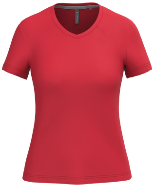 Klassisches Damen-T-Shirt mit V-Ausschnitt - Rot