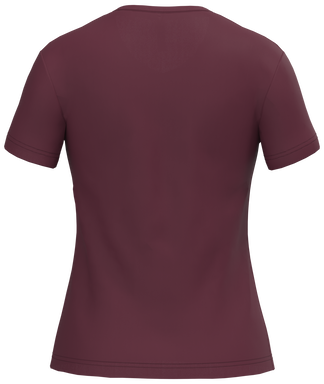 Klassisches Damen-T-Shirt mit V-Ausschnitt - Weinrot