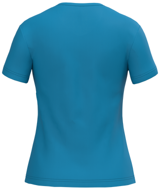 Klassisches Damen-T-Shirt mit V-Ausschnitt - Tropenblau
