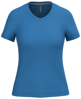 Klassisches Damen-T-Shirt mit V-Ausschnitt - Helles Königsblau
