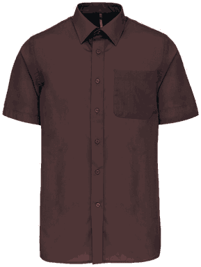 Basic short-sleeved shirt - Brown