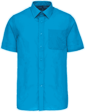 Basic short-sleeved shirt - Bright turquoise