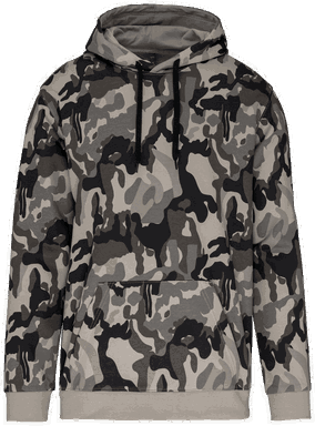Basic hoodie - Grey camouflage