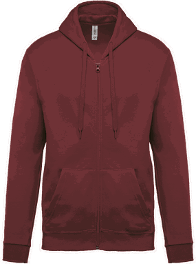 Basic zip hoodie - Wine