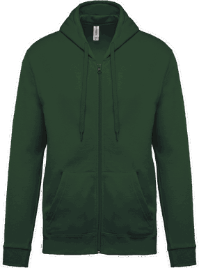 Basic zip hoodie - Forest green