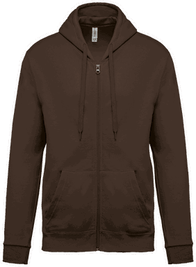 Basic zip hoodie - Chocolate
