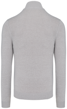 Pullover met ritskraag - Grey melange