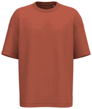 Oversize-T-Shirt aus Sweatshirtstoff - Gebrannte Ziegel