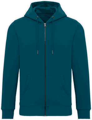 Premium hoodie met rits - Peacock green
