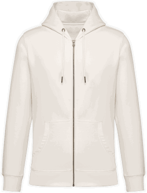 Premium hoodie met rits - Ivory