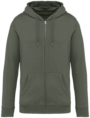 Premium hoodie met rits - Organic khaki