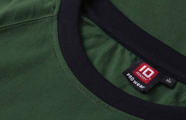 T-shirt bicolore ID PRO Wear 0302 - Vert bouteille