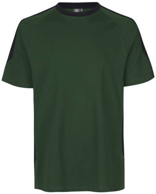 T-shirt bicolore ID PRO Wear 0302 - Vert bouteille