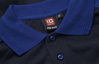 Polo bicolore ID PRO Wear 0322 - Bleu marine