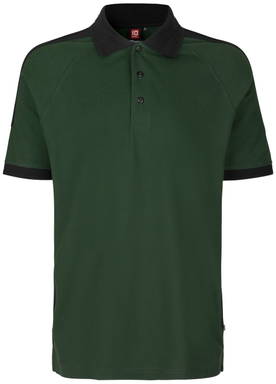 Polo bicolore ID PRO Wear 0322 - Vert bouteille
