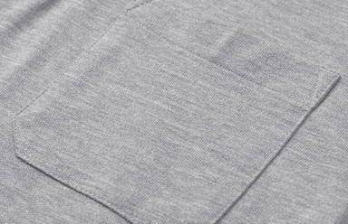 Polo ID PRO Wear à manches longues avec poche poitrine 0326 - Gris chiné