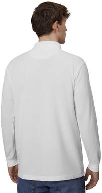 Polo ID PRO Wear à manches longues avec poche poitrine 0326 - Blanc