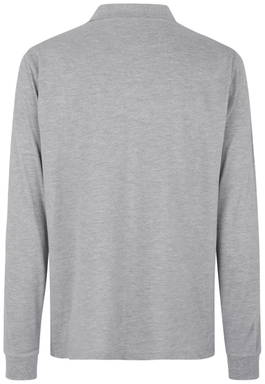 Polo ID PRO Wear à manches longues avec poche poitrine 0326 - Gris chiné