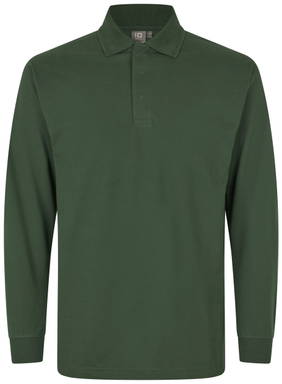 Polo à manches longues ID PRO Wear à bouton-pression 0336 - Vert bouteille