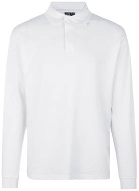 Polo à manches longues ID PRO Wear à bouton-pression 0336 - Blanc