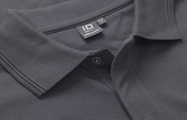 Polo à manches longues ID PRO Wear à bouton-pression 0336 - Gris argenté