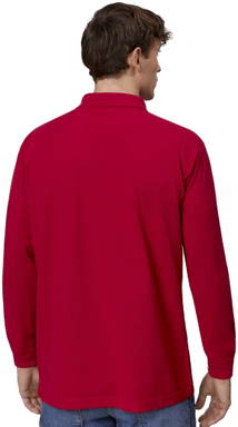 Polo à manches longues ID PRO Wear à bouton-pression 0336 - Rouge