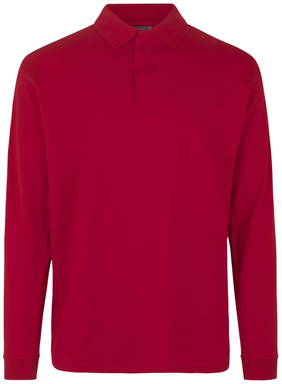 Polo à manches longues ID PRO Wear à bouton-pression 0336 - Rouge