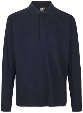 Polo à manches longues ID PRO Wear à bouton-pression 0336 - Bleu marine