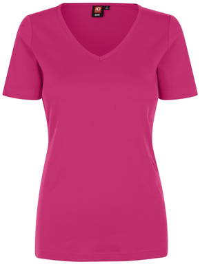 ID Interlock V-Ausschnitt Damen T-Shirt 0506 - Rosa
