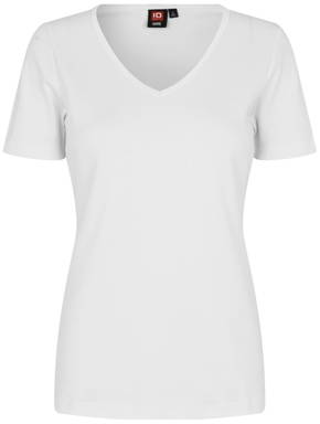 ID Interlock V-Ausschnitt Damen T-Shirt 0506 - Weiß