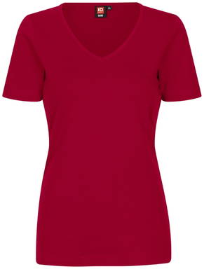 ID Interlock V-Ausschnitt Damen T-Shirt 0506 - Rot