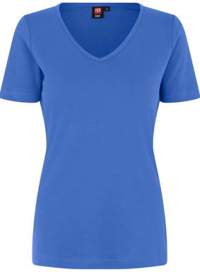 ID Interlock V-Ausschnitt Damen T-Shirt 0506 - Azurblau