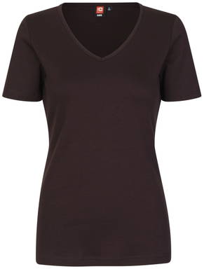 ID Interlock V-Ausschnitt Damen T-Shirt 0506 - Dunkles Bordeaux