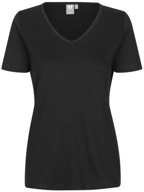 ID Interlock V-Ausschnitt Damen T-Shirt 0506 - Schwarz