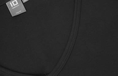 ID Interlock V-Ausschnitt Damen T-Shirt 0506 - Schwarz