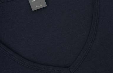 ID Interlock V-Ausschnitt Damen T-Shirt 0506 - Marineblau