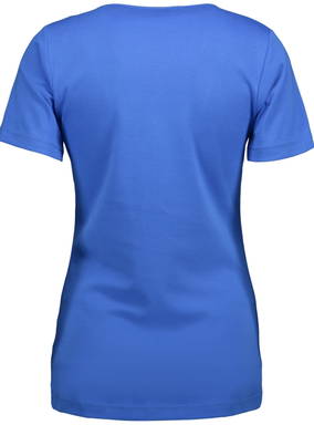 ID Interlock V-Ausschnitt Damen T-Shirt 0506 - Azurblau