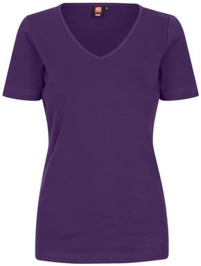 ID Interlock V-Ausschnitt Damen T-Shirt 0506 - Violett
