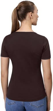 ID Interlock V-Ausschnitt Damen T-Shirt 0506 - Dunkles Bordeaux